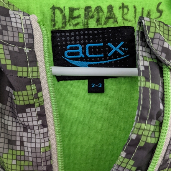 Green & grey hooded windbreaker zip up jacket - Picture 3 of 3